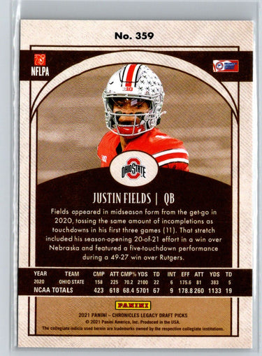 2021 Panini Chronicles Draft Picks #359 Justin Fields M39