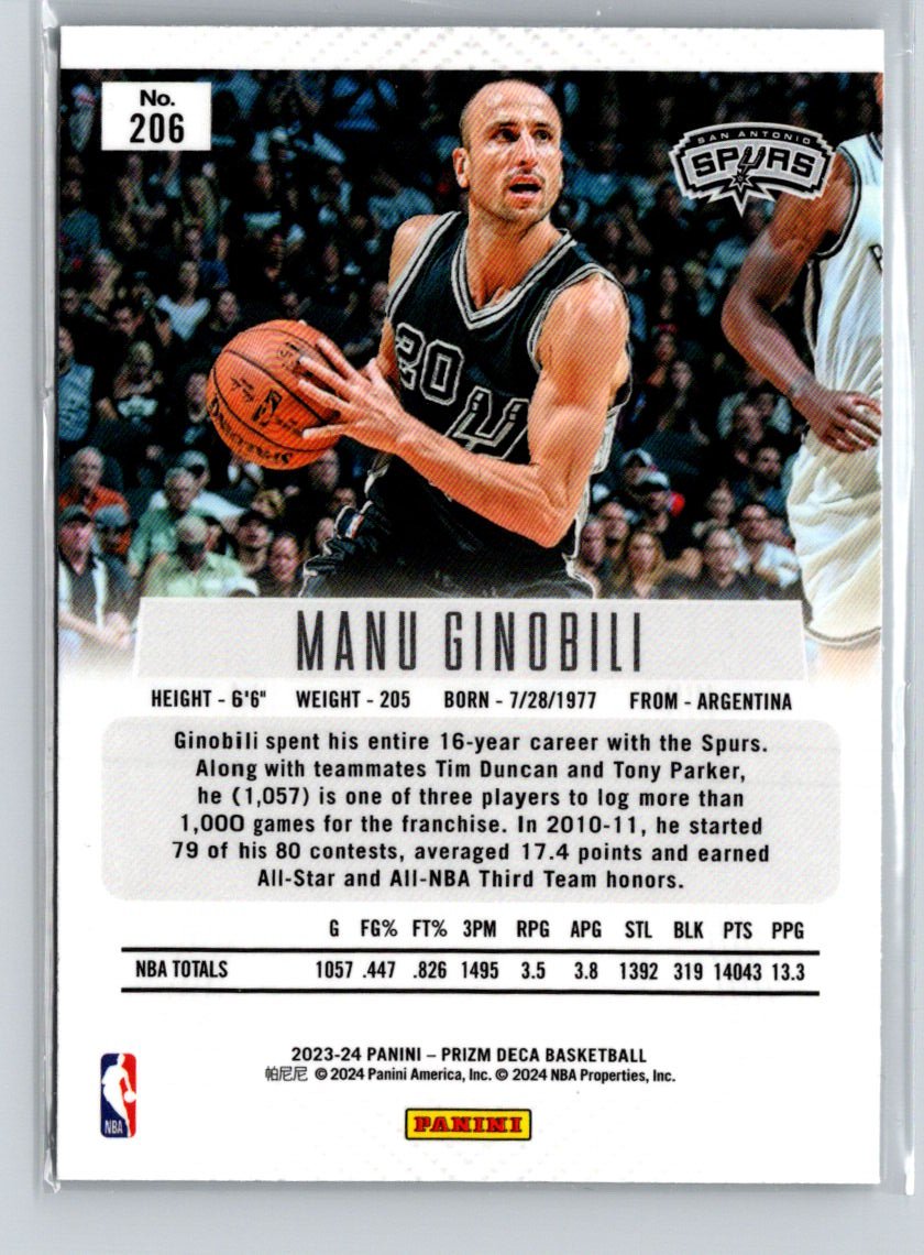 2023-24 Panini Prizm Deca #206 Manu Ginobili M40