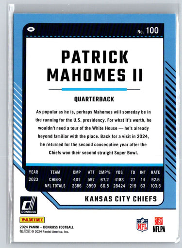 2024 Donruss #100 Patrick Mahomes II M40