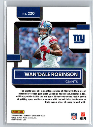 2022 Donruss Optic #220 Wan'Dale Robinson M40