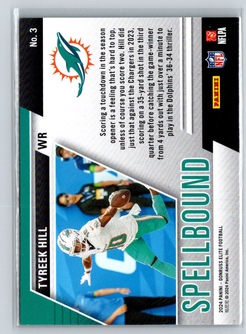 2024 Donruss Elite #3 Tyreek Hill Spellbound Green M40