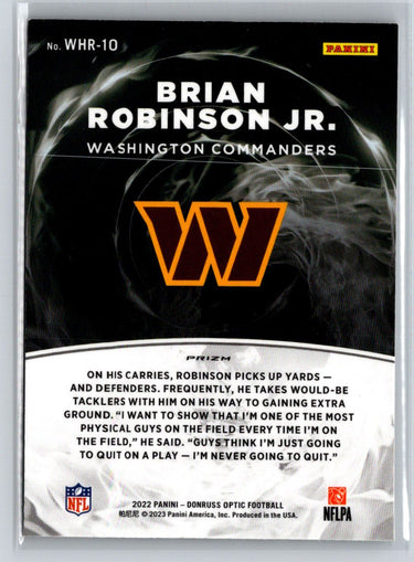 2022 Donruss Optic #WHR-10 Brian Robinson Jr. White Hot Rookies M42