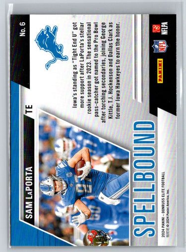 2024 Donruss Elite #6 Sam LaPorta Spellbound Green M43