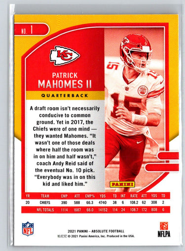 2021 Panini Absolute - Retail #1 Patrick Mahomes II M43