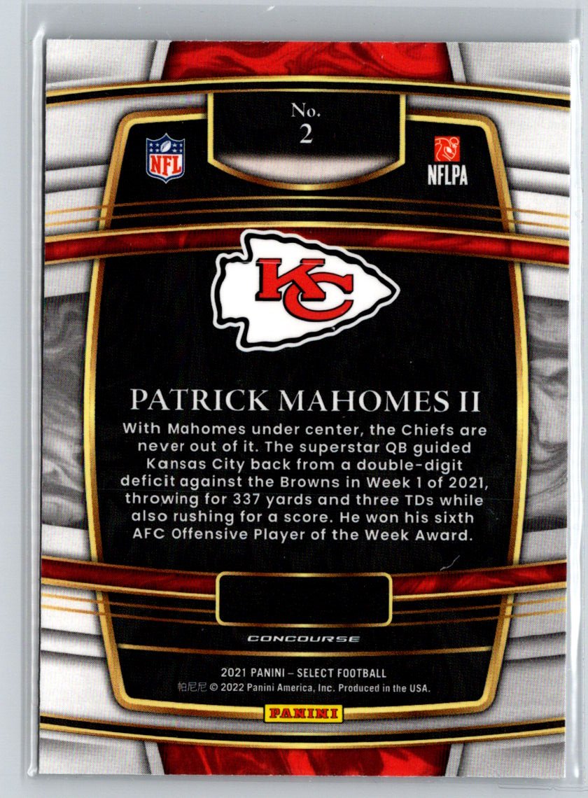 2021 Panini Select #2 Patrick Mahomes II M44
