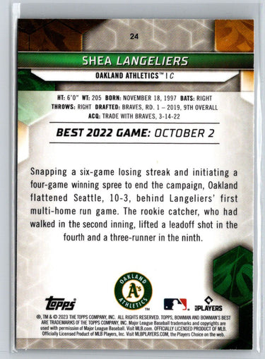 2023 Bowman's Best #24 Shea Langeliers M44