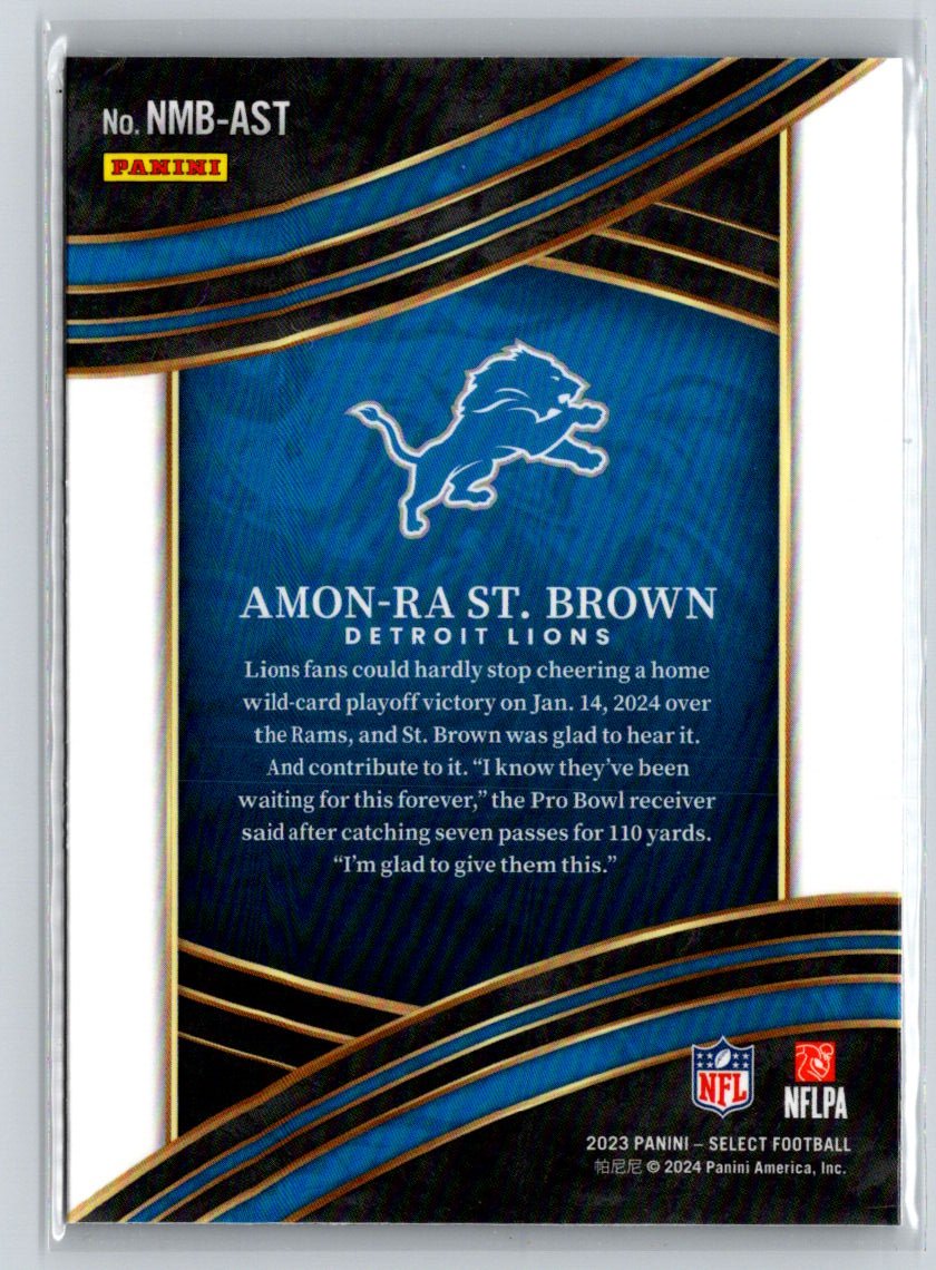 2023 Panini Select #NMB-AST Amon-Ra St. Brown Numbers M44
