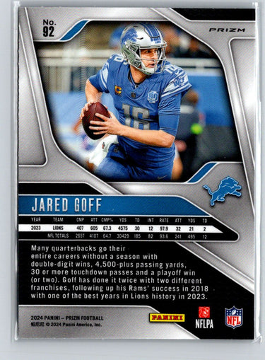 2024 Panini Prizm #92 Jared Goff Silver M45