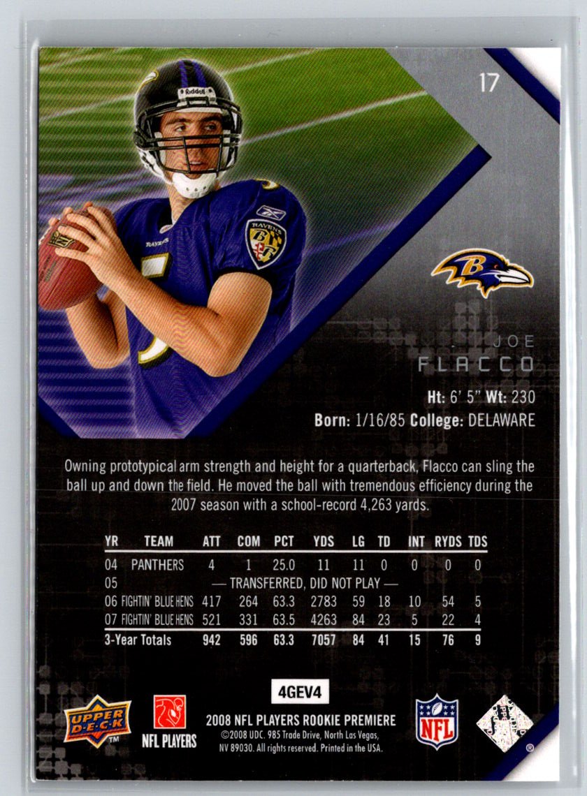 2008 Upper Deck Rookie Premiere Box Set #17 Joe Flacco M46