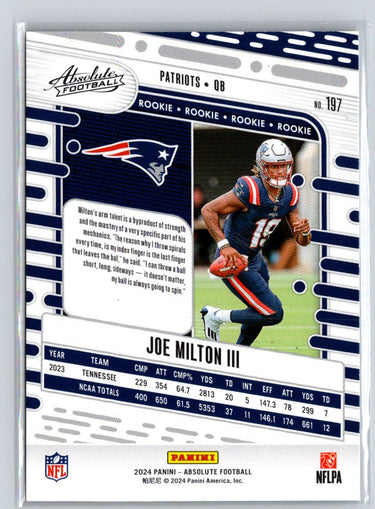 2024 Panini Absolute #197 Joe Milton III Retail M47