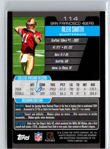 2005 Bowman #114 Alex Smith M47