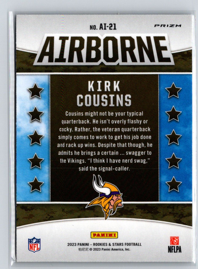 2023 Panini Rookies & Stars #AI-21 Kirk Cousins Airborne Longevity M47