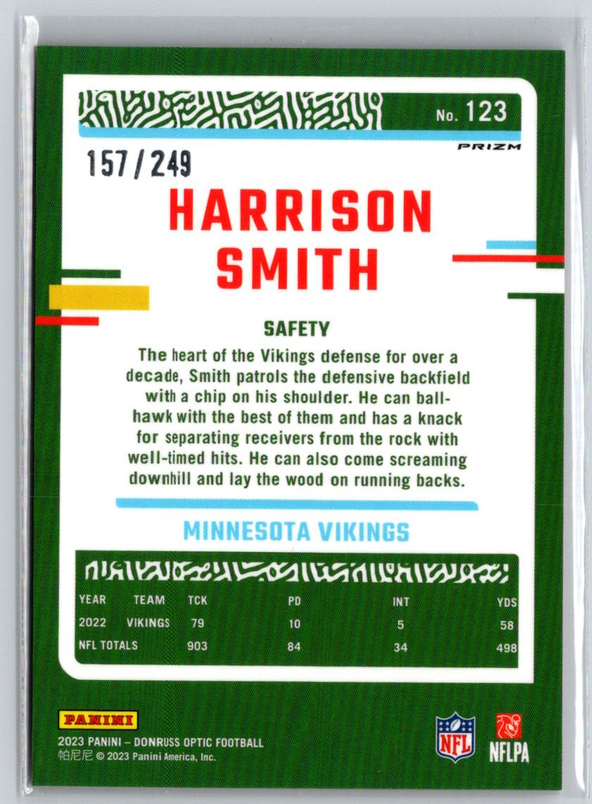 2023 Donruss Optic #123 Harrison Smith Orange #/249 M47
