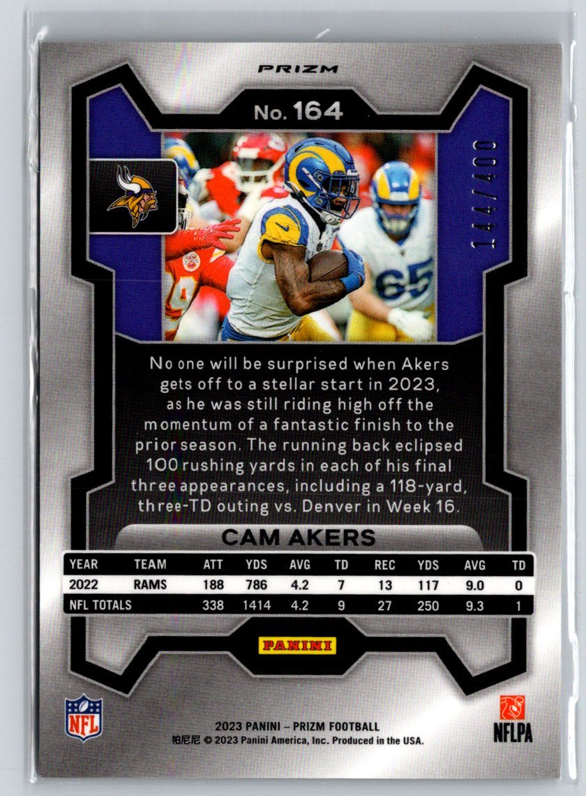 2023 Panini Prizm #164 Cam Akers Pandora #/400 M48