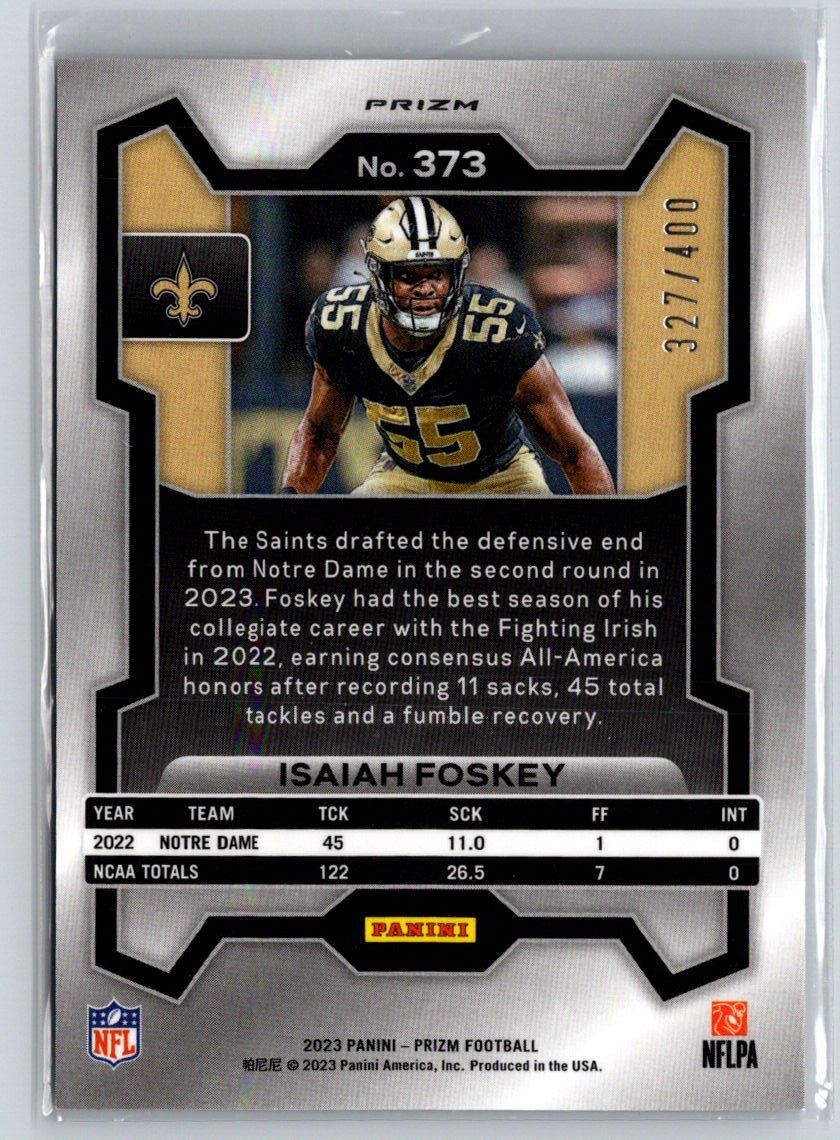 2023 Panini Prizm #373 Isaiah Foskey Pandora #/400 M48
