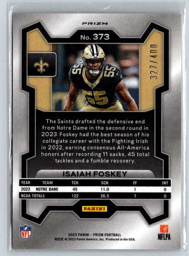 2023 Panini Prizm #373 Isaiah Foskey Pandora #/400 M48