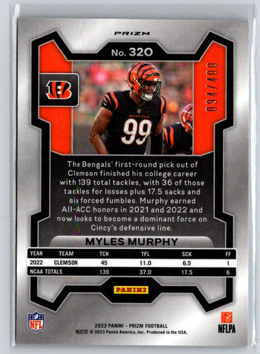 2023 Panini Prizm #320 Myles Murphy Pandora #/400 M48