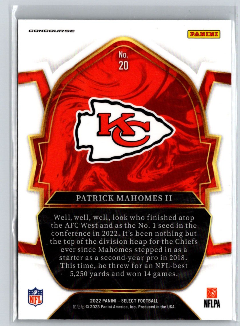 2022 Panini Select #20 Patrick Mahomes II M49
