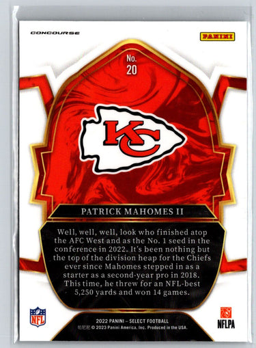 2022 Panini Select #20 Patrick Mahomes II M49