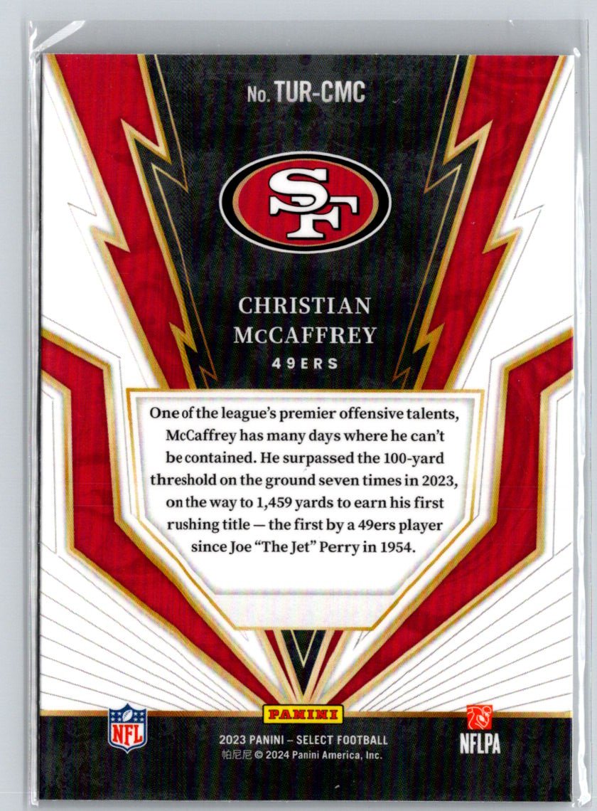 2023 Panini Select #TUR-CMC Christian McCaffrey Turbocharged M49