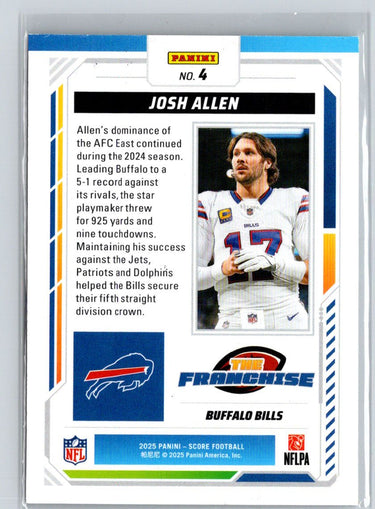 2025 Score #4 Josh Allen The Franchise M49