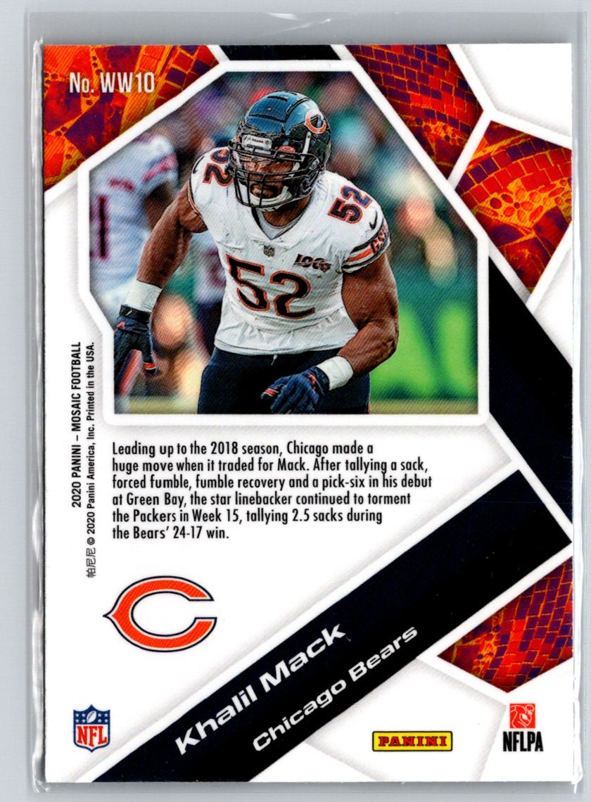 2020 Panini Mosaic #WW10 Khalil Mack Will to Win M50