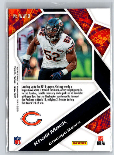 2020 Panini Mosaic #WW10 Khalil Mack Will to Win M50