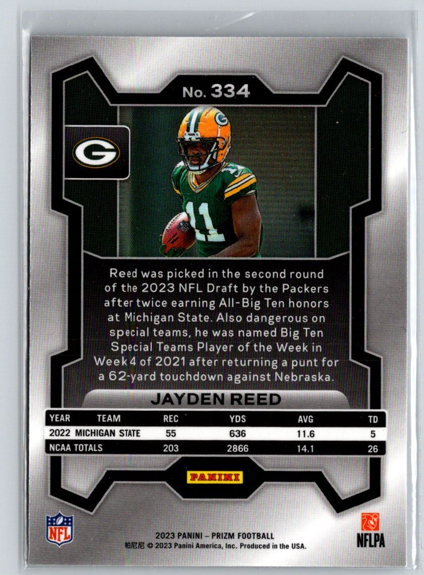 2023 Panini Prizm #334 Jayden Reed M50
