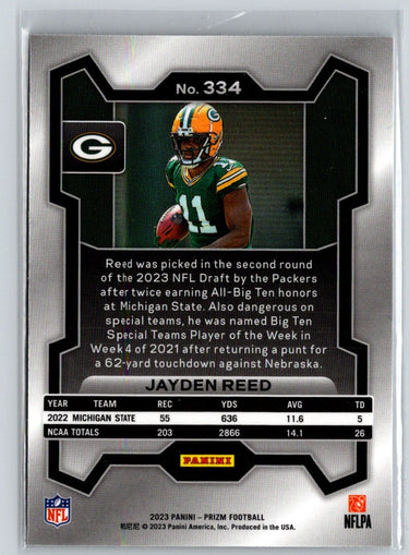 2023 Panini Prizm #334 Jayden Reed M50