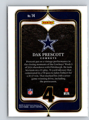 2024 Panini Select #14 Dak Prescott Select Numbers M51