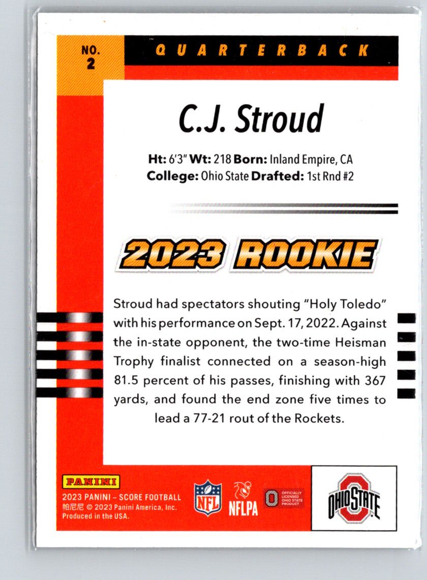 2023 Score #2 C.J. Stroud 2003 Throwback Rookies M51