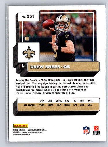 2022 Donruss #251 Drew Brees Blue Press Proof M52