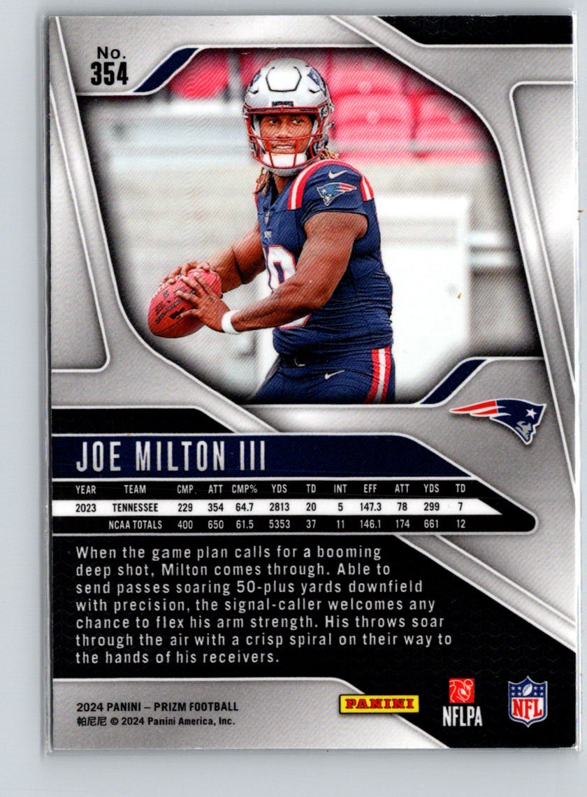 2024 Panini Prizm #354 Joe Milton III M52