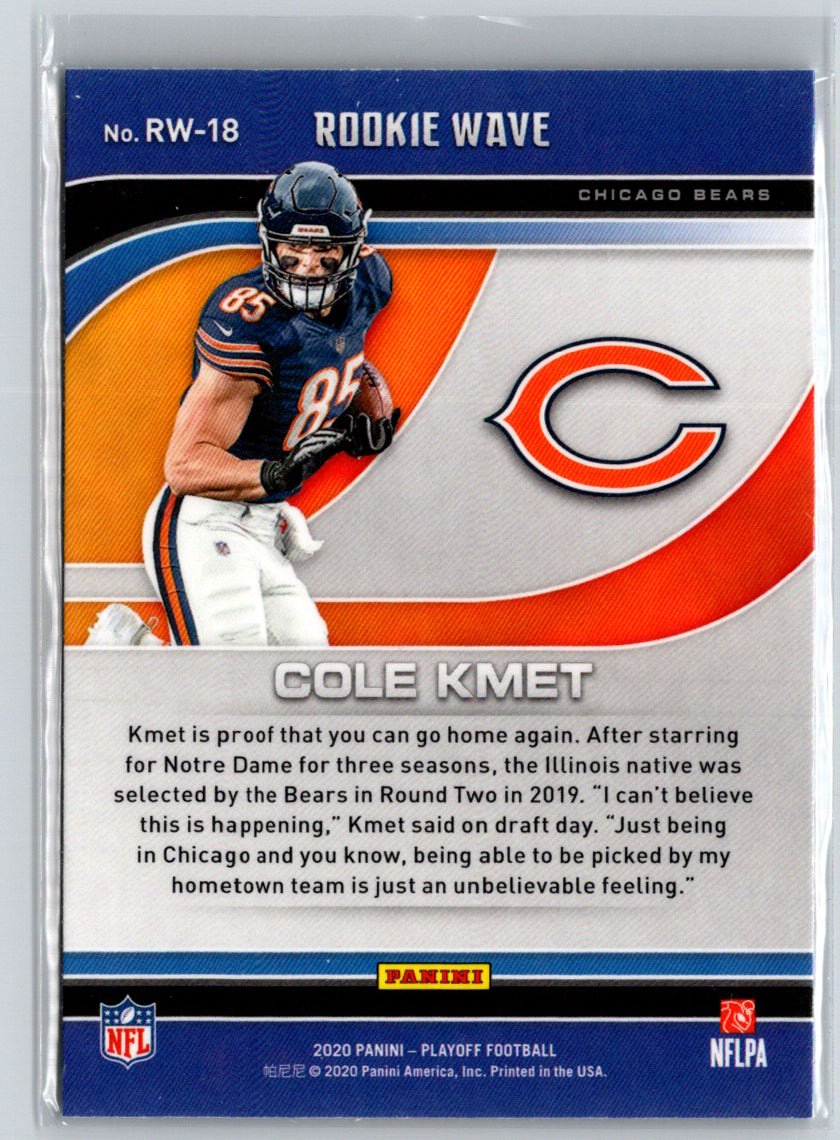 2020 Panini Playoff #RW-18 Cole Kmet Rookie Wave M52