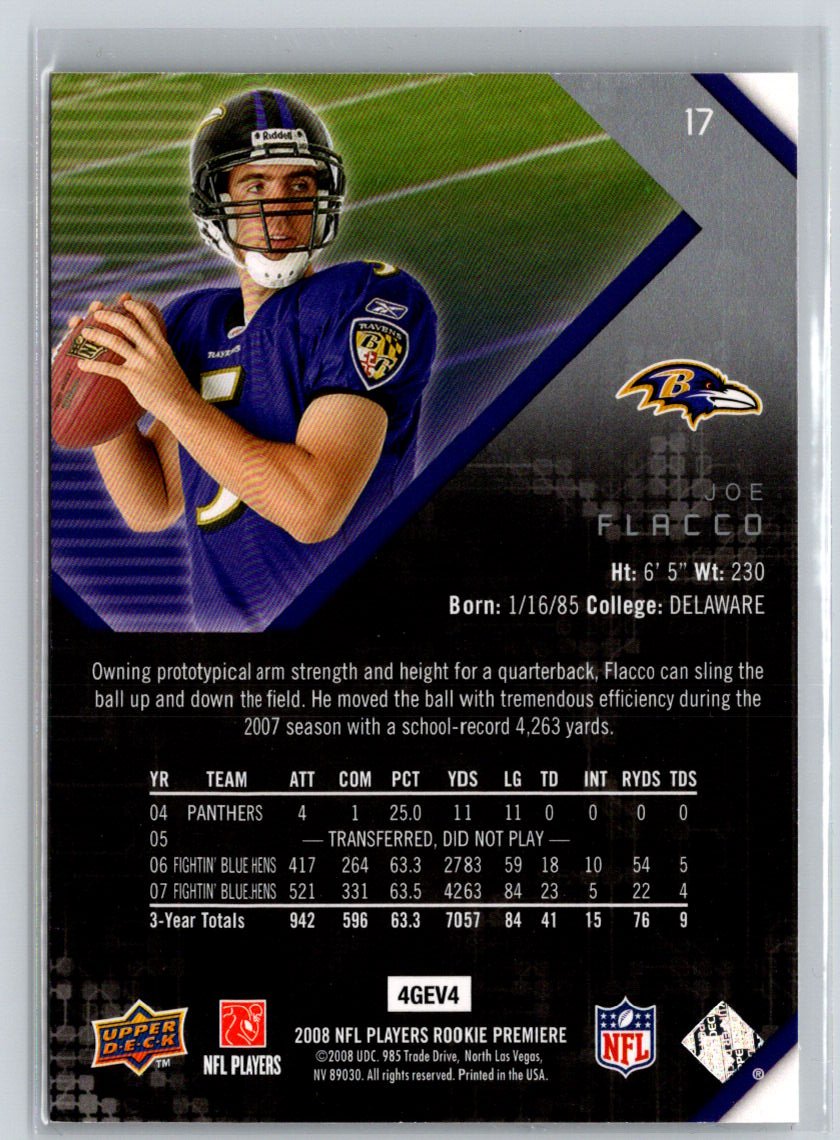 2008 Upper Deck Rookie Premiere Box Set #17 Joe Flacco M52