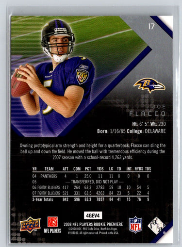 2008 Upper Deck Rookie Premiere Box Set #17 Joe Flacco M52