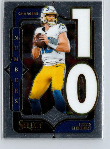 2024 Panini Select #17 Justin Herbert Select Numbers M53