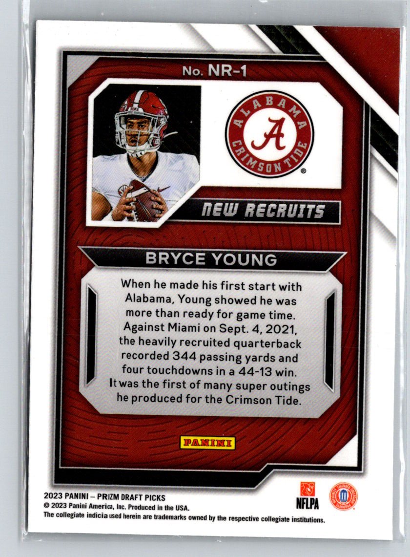 2023 Panini Prizm Draft Picks #NR-1 Bryce Young New Recruits M53