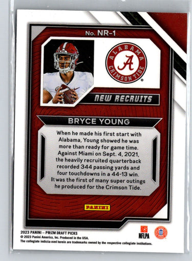 2023 Panini Prizm Draft Picks #NR-1 Bryce Young New Recruits M53