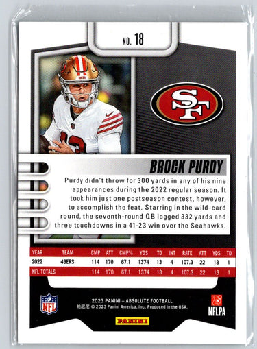 2023 Panini Absolute #18 Brock Purdy Blue M54