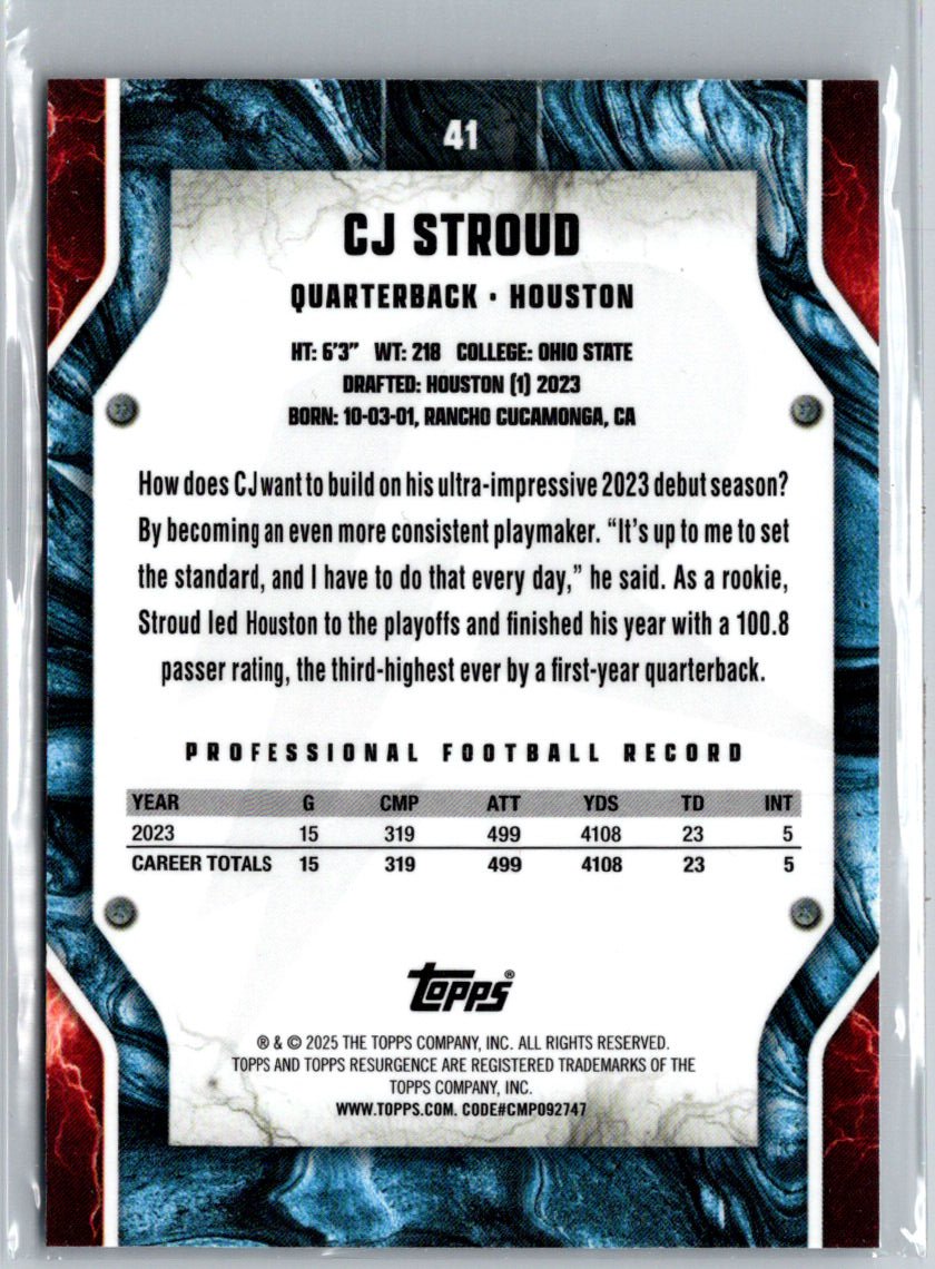 2024 Topps Resurgence #41 CJ Stroud Refractor M54