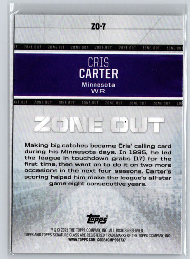 2024 Topps Signature Class - Zone Out #ZO-7 Cris Carter M54