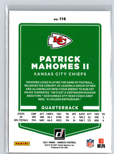 2021 Donruss #116 Patrick Mahomes II M54