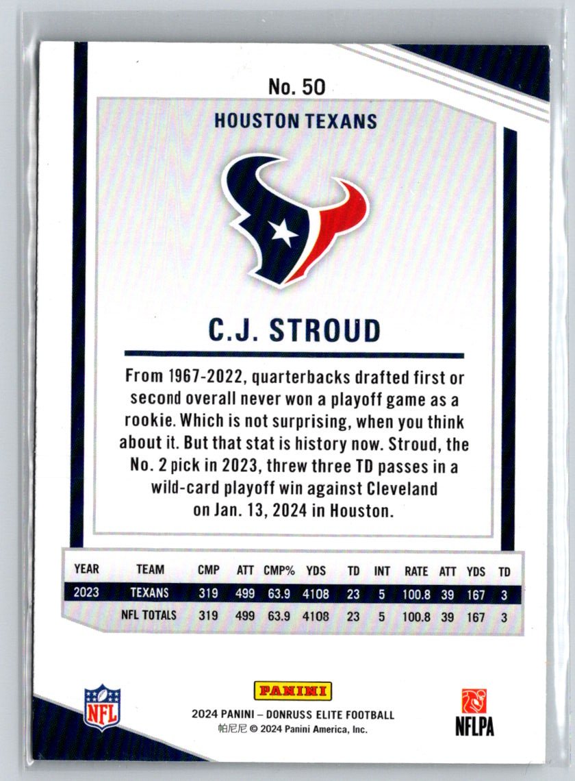 2024 Donruss Elite #50 C.J. Stroud Green Disco M55