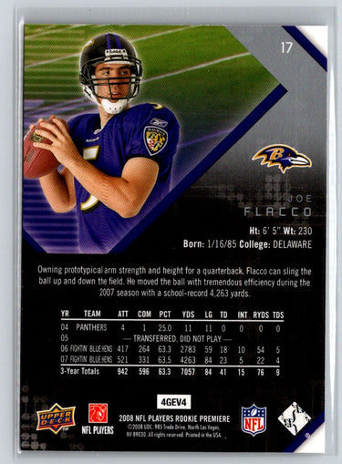 2008 Upper Deck Rookie Premiere Box Set #17 Joe Flacco M55