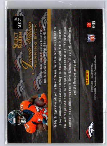 2021 Panini Select #SCR-24 Javonte Williams Select Certified Rookies M56