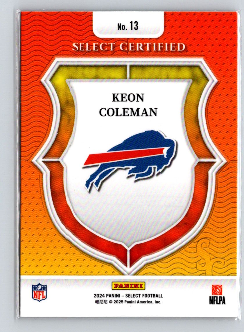 2024 Panini Select #13 Keon Coleman Select Certified Rookies M57