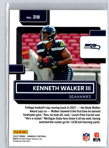 2022 Donruss #318 Kenneth Walker III M57