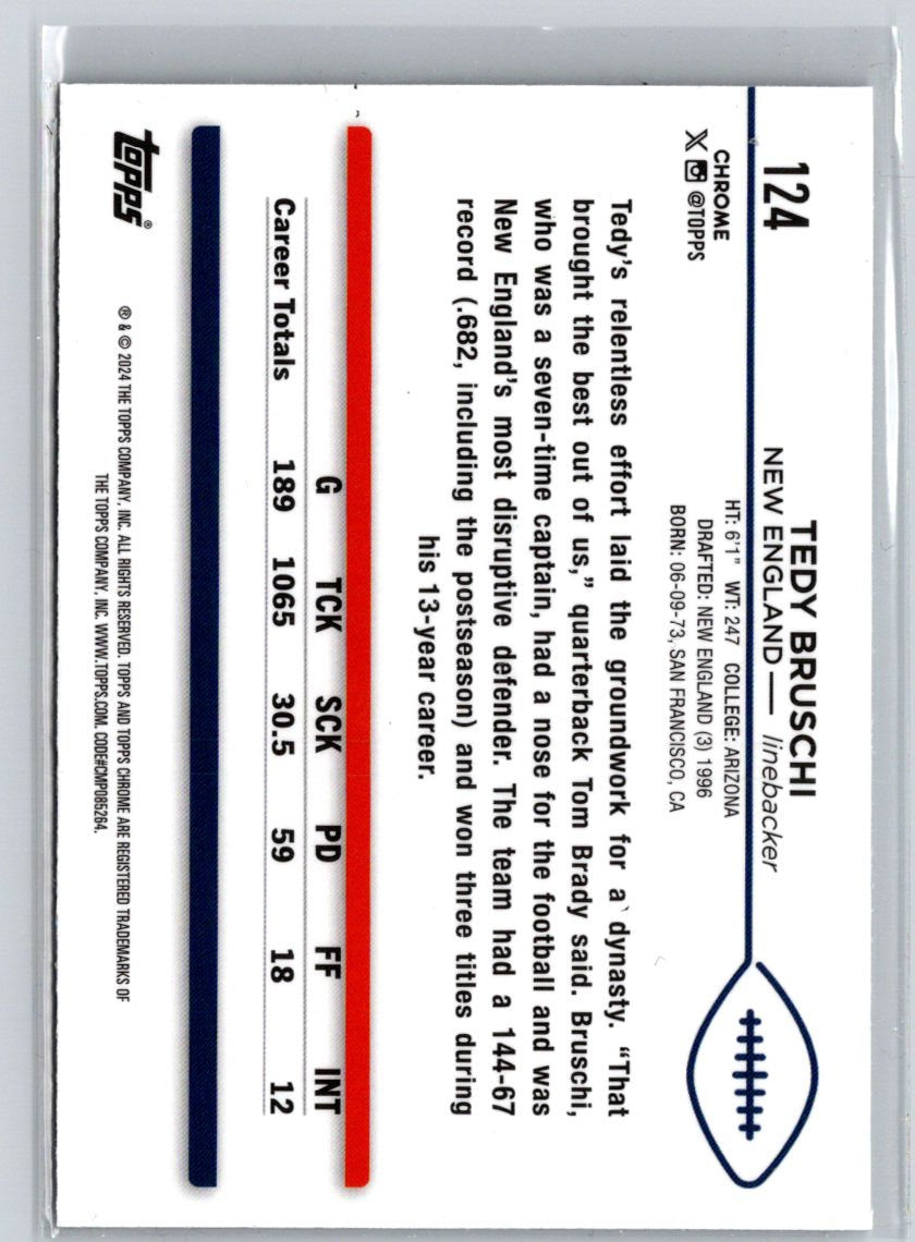 2024 Topps Chrome #124 Tedy Bruschi Prism Refractor M59