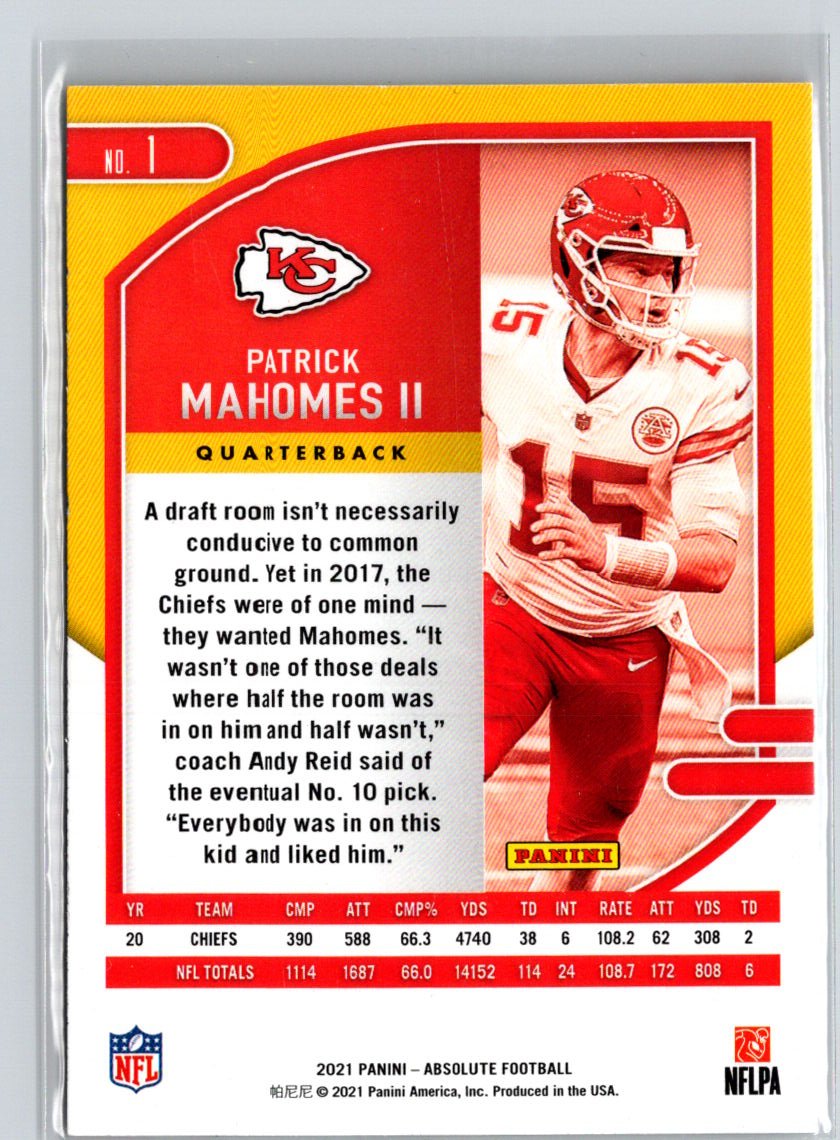 2021 Panini Absolute - Retail #1 Patrick Mahomes II M59